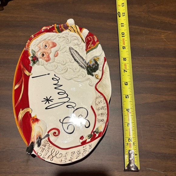 Fitz and Floyd Santa 'Believe' Plate - Red and White - Picture 3 of 6